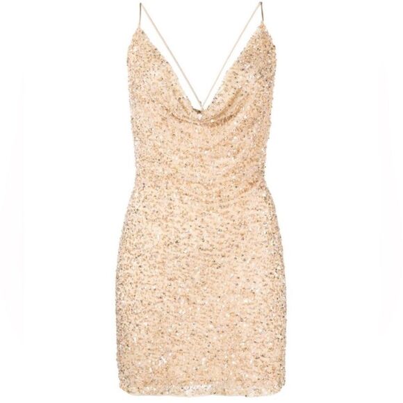 Retrofete Mich Embellished Party Celebrity Sequin Mini Dress Pink Size M NWT - Picture 7 of 13